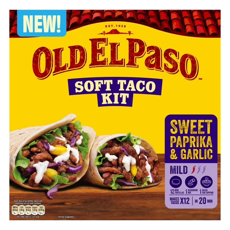 Sweet Paprika & Garlic Soft Taco Kit 499g