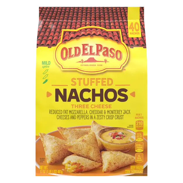Three Cheese Stuffed Nachos - 40 ct Frozen
