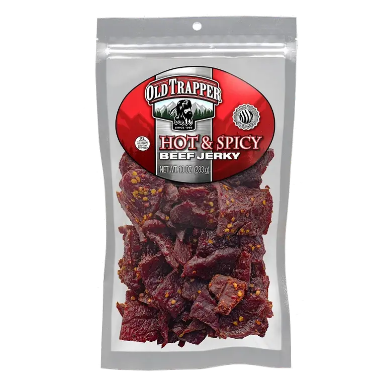 Old Trapper Hot & Spicy Beef Jerky, 10oz: Smoked, 11g Protein