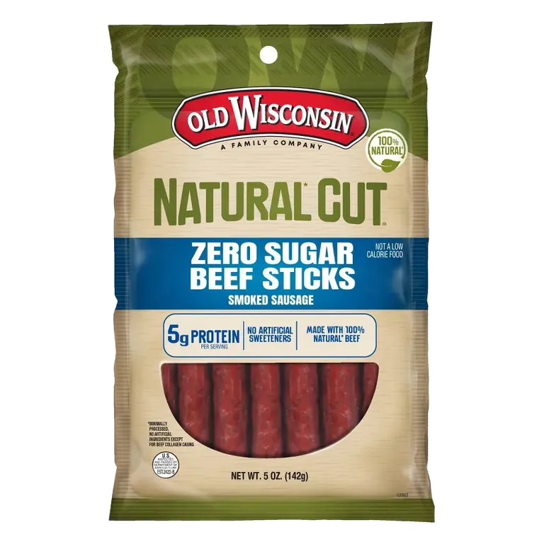 Old Wisconsin Cut Beef Meat Sticks, 5oz: 5g Protein Per Serving