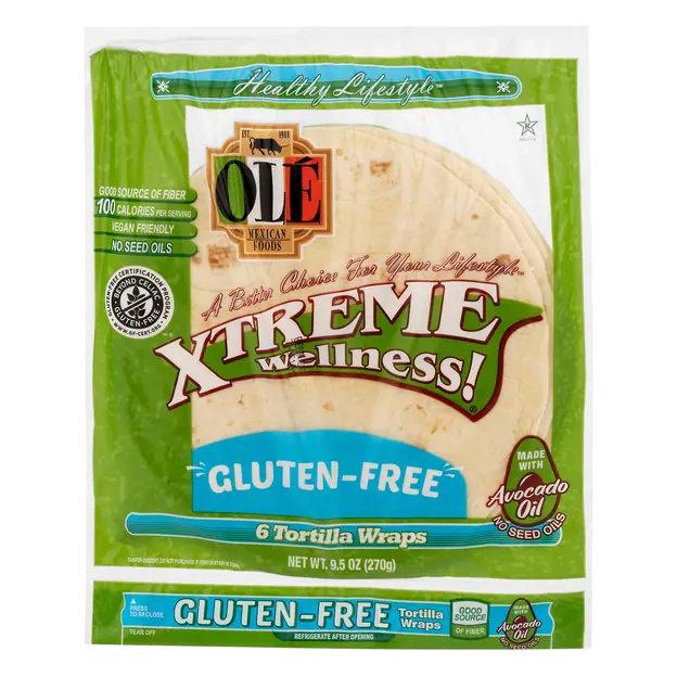 Ole Xtreme Wellness! Gluten Free Tortilla Wraps 8 Inch - 6 ct