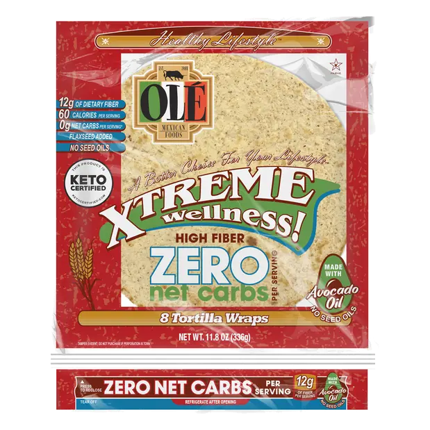 Xtreme Wellness Zero Net Carbs Tortilla Wraps - 8 ct