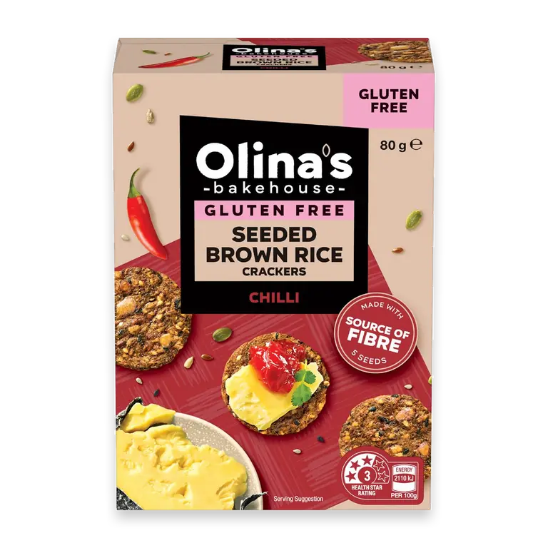 Gluten Free Seeded Brown Rice Crackers Chilli