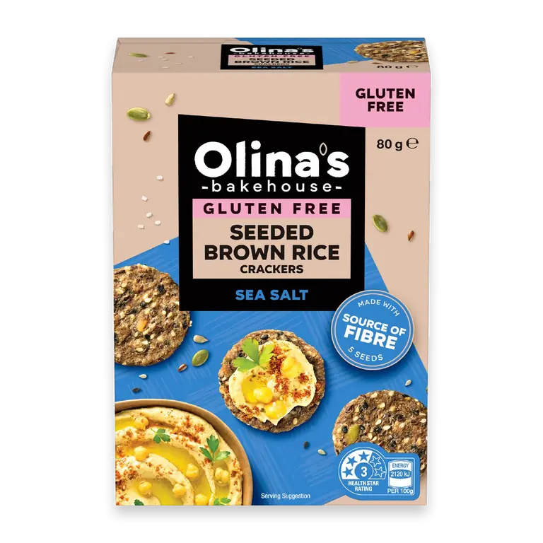 Gluten Free Seeded Brown Rice Crackers Sea Salt