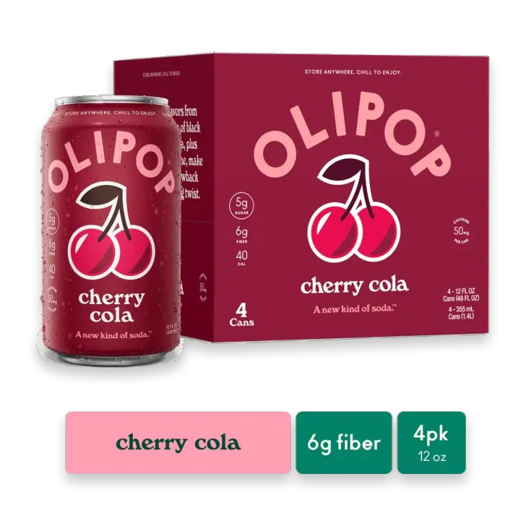 Cherry Cola Prebiotic Soda Cans, Shelf Stable