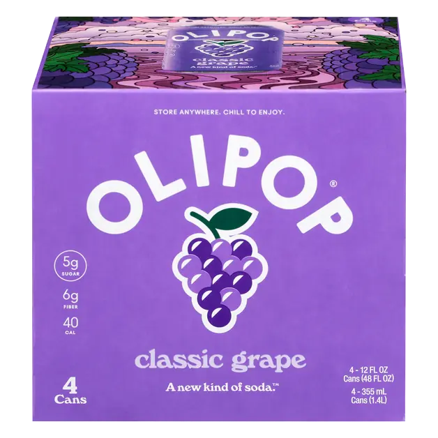 Classic Grape Prebioitc Soda - 4 pk