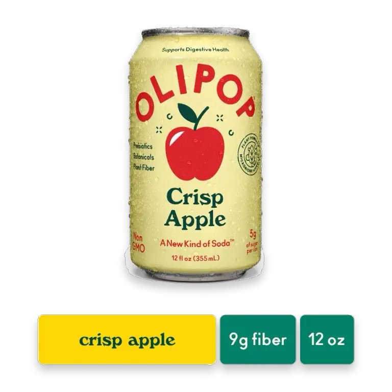 Crisp Apple Prebiotic Soda Can, Refrigerated