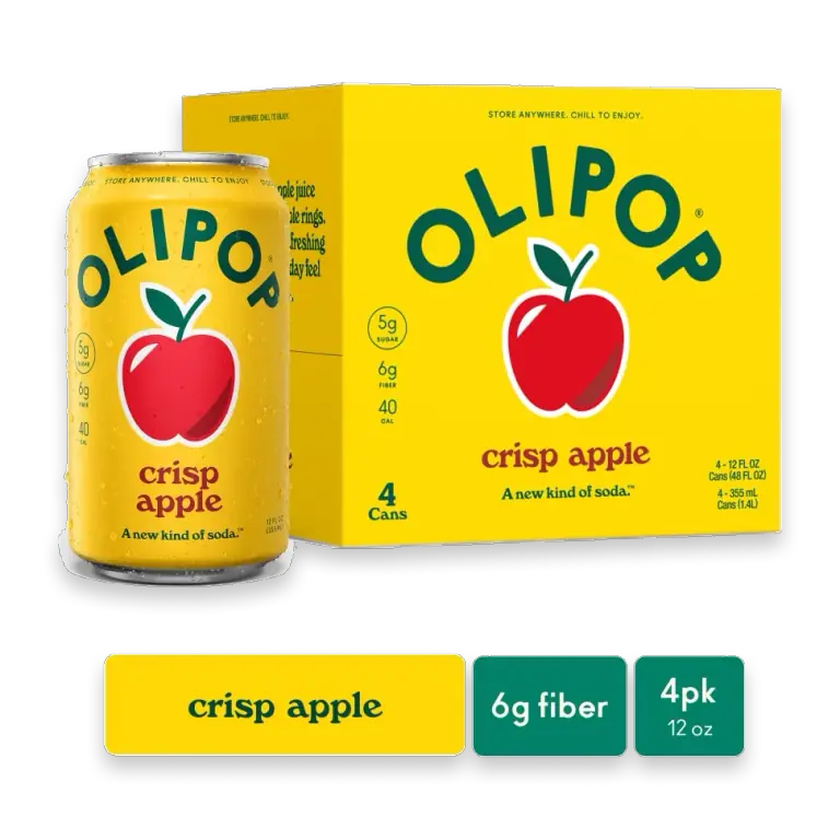 Crisp Apple Prebiotic Soda Cans, Shelf Stable