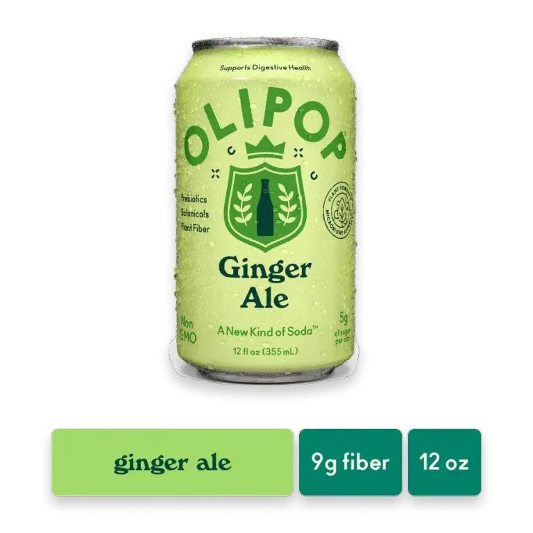Ginger Ale Prebiotic Soda Can, Refrigerated