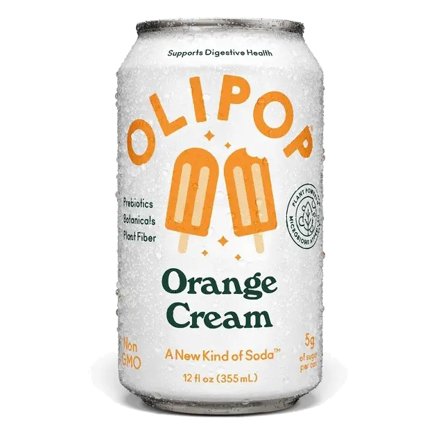 OLIPOP 9g Fiber Prebiotic Soda Orange Cream, 12 fl oz