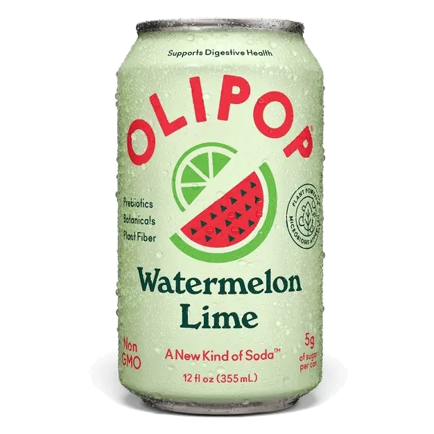 OLIPOP 9g Fiber Prebiotic Soda Watermelon Lime, 12 fl oz