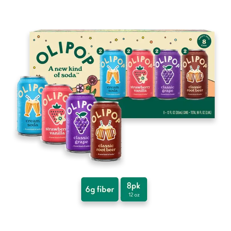 Variety Pack Prebiotic Soda Cans, 12 fl oz