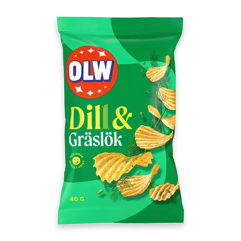 Olw Chips Dill & gräslök liten