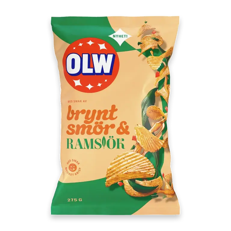 Potatischips Chips Brynt smör/Ramslök 275g