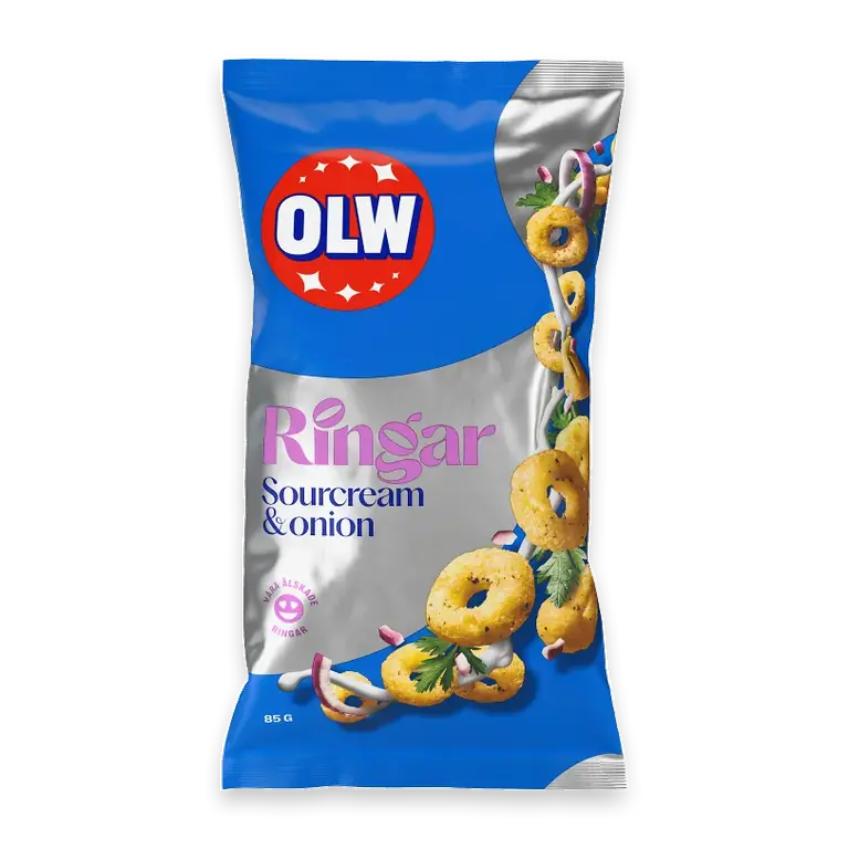 Spröda ringar Sourcream & onion 85g