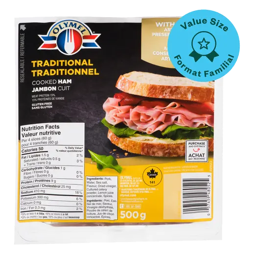 Cooked Ham Traditional Value Size 500 g