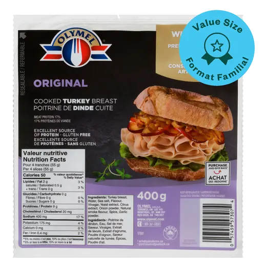 Cooked Turkey Breast Original Value Size 400 g