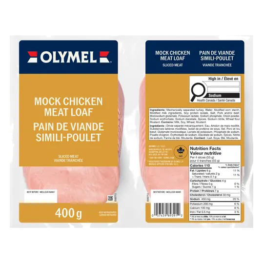 Deli Sliced Meat Mock Chicken Meat Loaf 400 g