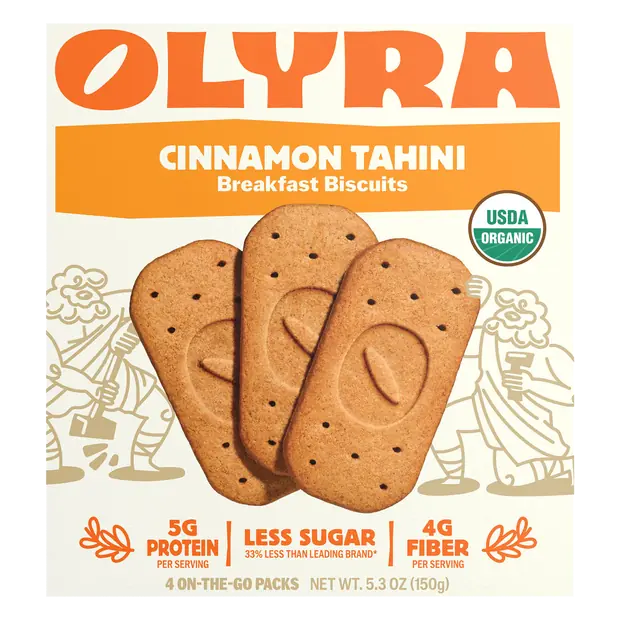 Organic Cinnamon Tahini Breakfast Bars Biscuits - 4 ct