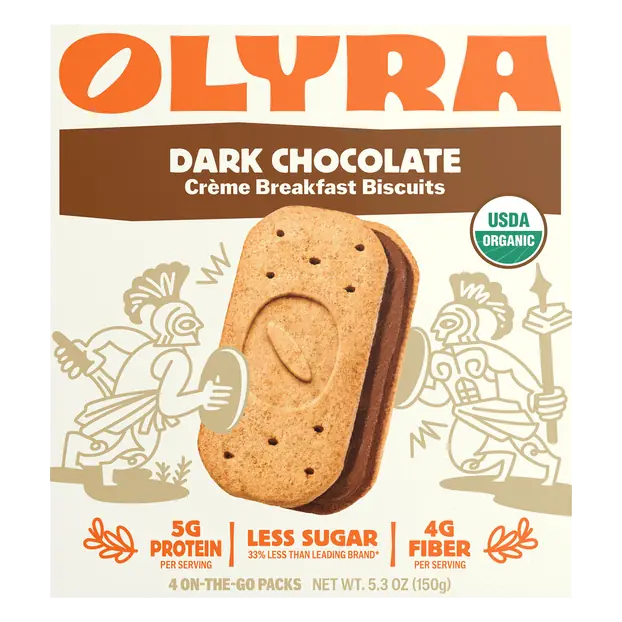 Organic Dark Chocolate Sandwich Breakfast Bars Biscuits - 4 ct