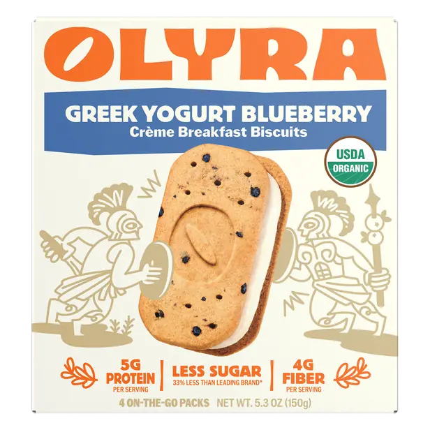 Organic Greek Yogurt Blueberry Breakfast Bars Biscuits - 4 ct