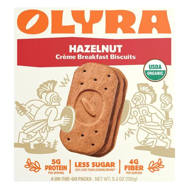 Organic Hazelnut Cocoa Sandwich Breakfast Bars Biscuits - 4 ct