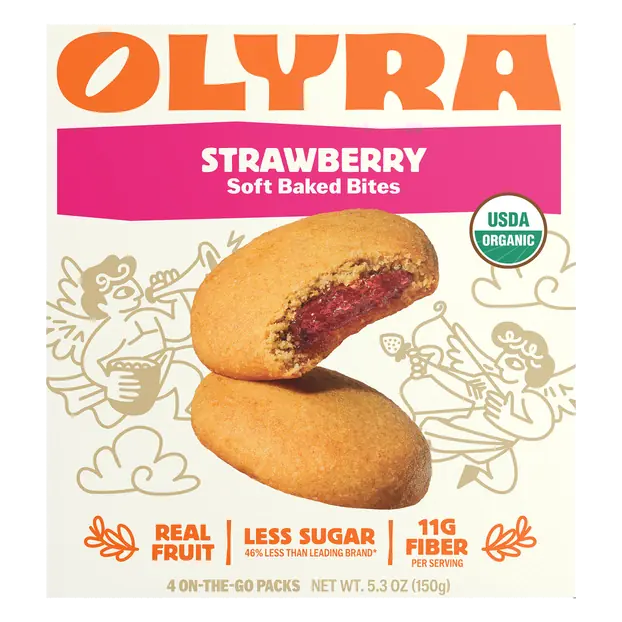 Organic Strawberry Filled w/Prebiotics Breakfast Bars Biscuits 4 ct