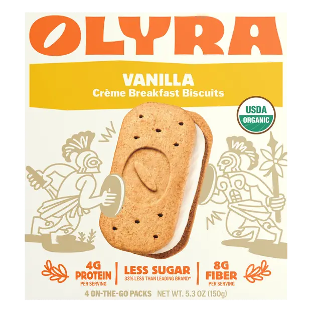 Organic Vanilla Creme Breakfast Bars Biscuits Packs - 4 ct