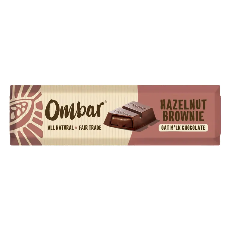 Ombar 42g Hazelnut Brownie Oat Milk Chocolate Bar