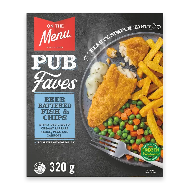 Beer Battered Fish & Chips Frozen Meal