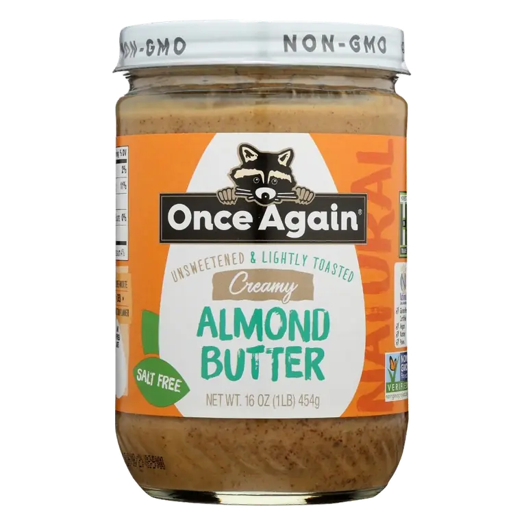 Creamy Unsweetened & Lightly Toasted Salt Free Almond Butter