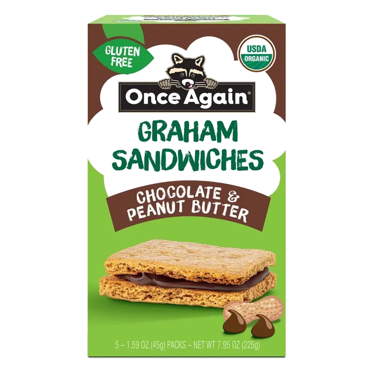 Once Again Chocolate Peanut Butter Graham Sandwiches Cookies, 7.95oz