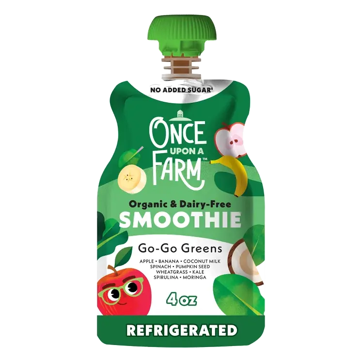 Go-Go Greens Organic Apple, Banana, Pumpkin Seed, Coconut Milk, Spinach, Wheatgrass, Kale, Spirulina, Moringa Dairy-Free Smoothie