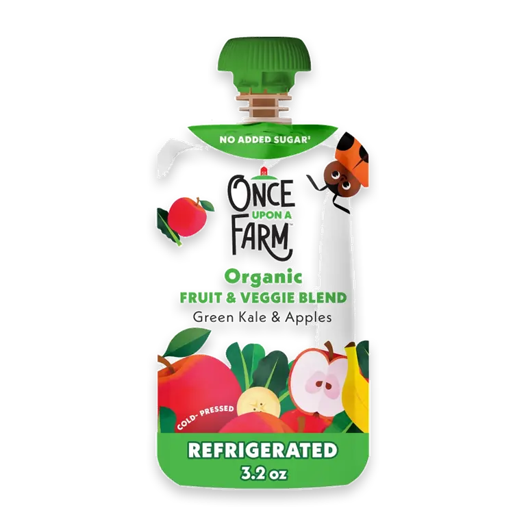 Green Kale & Apples, Organic Kids Snack Pouch, 3.2oz
