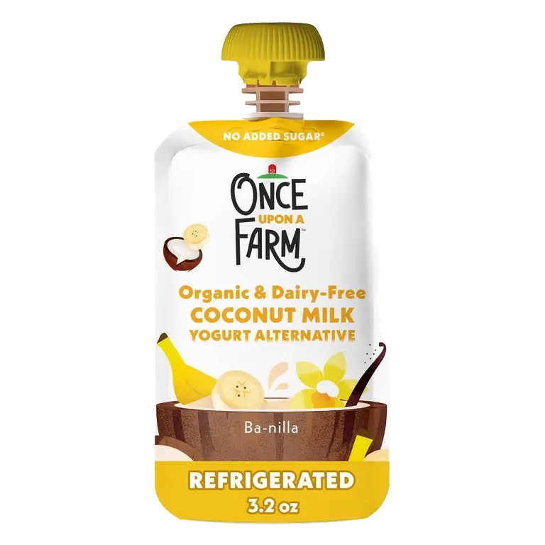 Once Upon a Farm Organic & Dairy Free Coconut Yogurt Ba-nilla Baby Food Pouch, 3.2oz