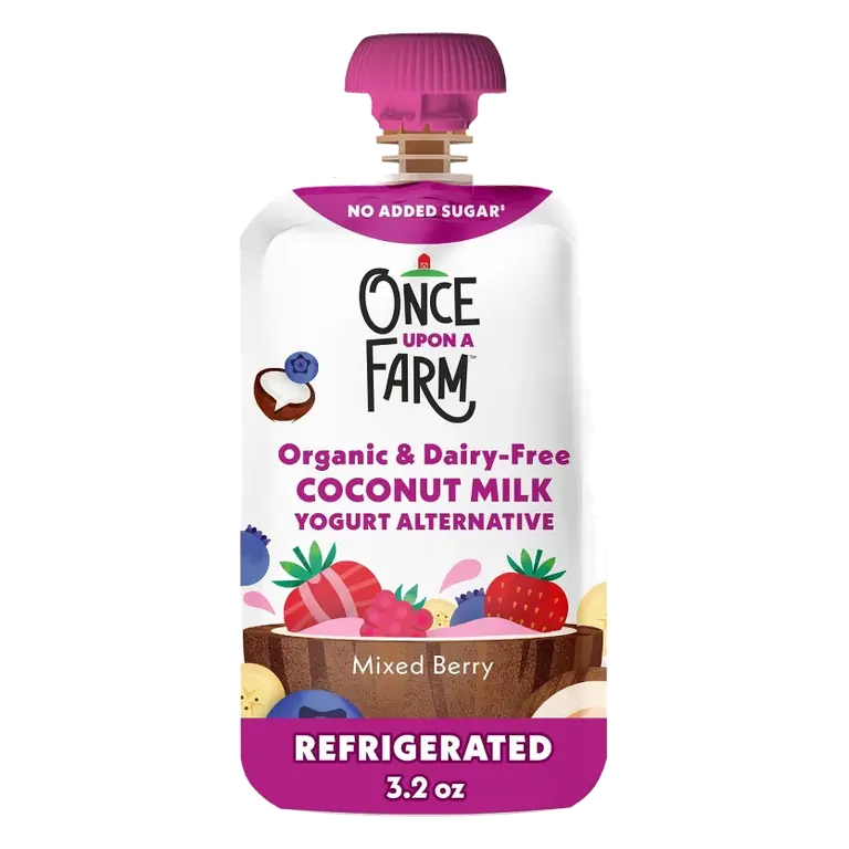 Once Upon a Farm Organic & Dairy Free Coconut Yogurt Mixed Berry Baby Food Pouch, 3.2oz