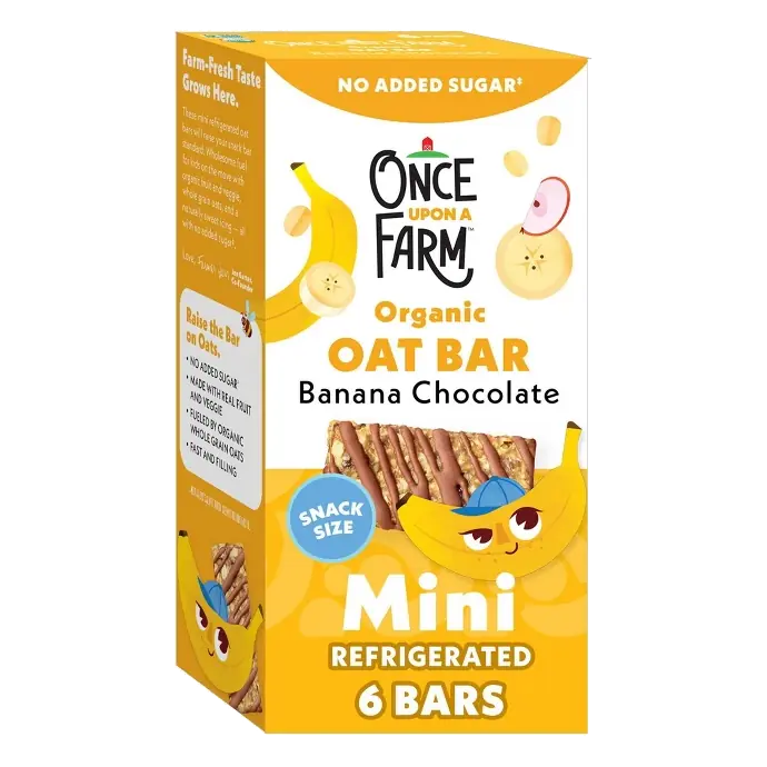 Once Upon a Farm Organic Banana Chocolate Mini Oat Snack Bars, 4.7oz/6pk