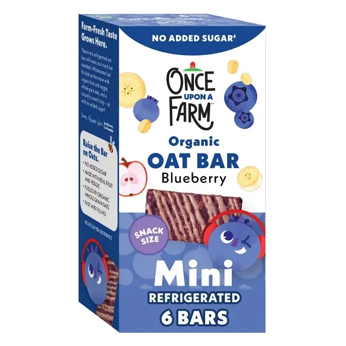 Once Upon a Farm Organic Blueberry Mini Oat Snack Bars, 4.7oz/6pk