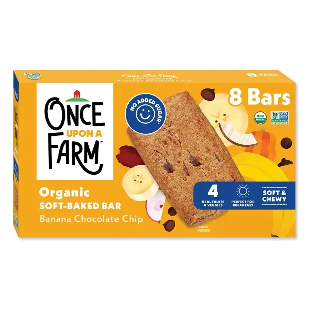 Once Upon a Farm Snack Bars Banana Choc Chip Oat, 9.6oz/8ct
