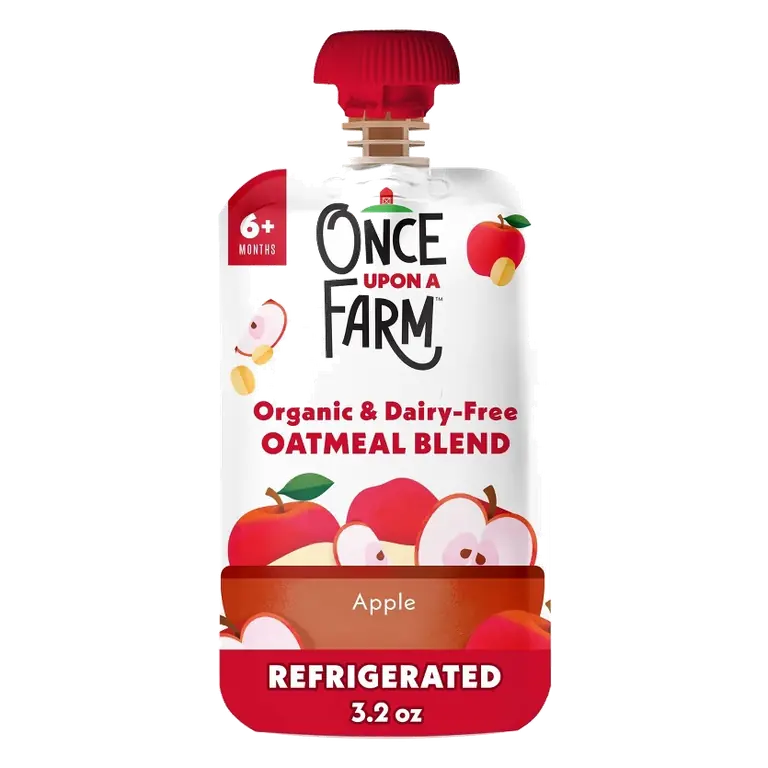 Once Upon a Farm Organic Baby Apple Oatmeal Baby Food Pouch, 3.2oz