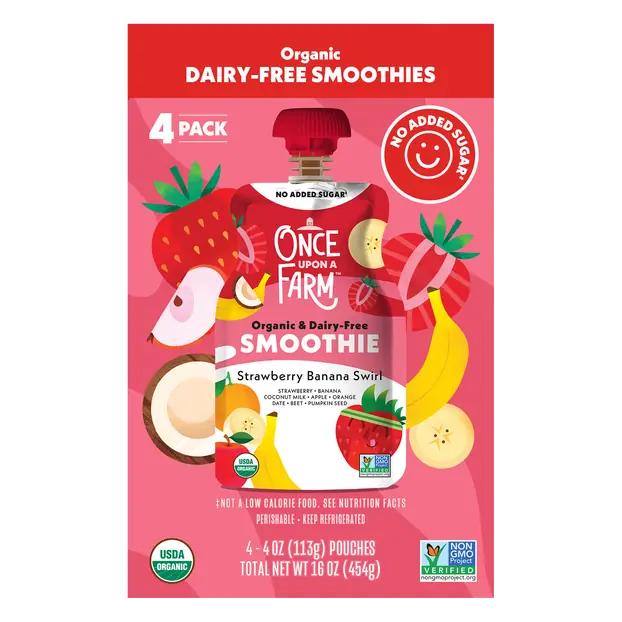 Organic Dairy Free Strawberry Banana Swirl Smoothie 4 ct
