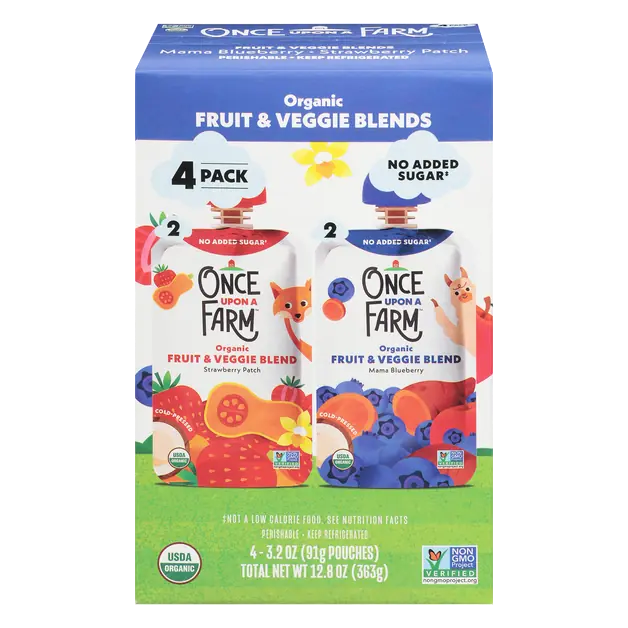 Organic Fruit & Veggie Blends Pouches - 4 ct