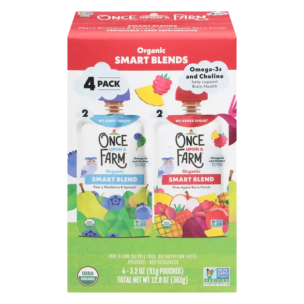 Organic Peary Blueberry Spinach/Pineapple Berry - 4 ct