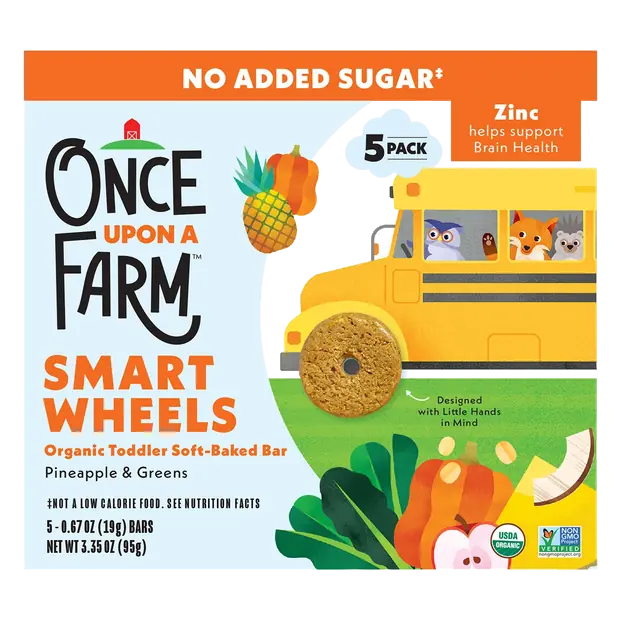 Organic Smart Wheels Pineapple & Greens Soft Bars - 5 ct
