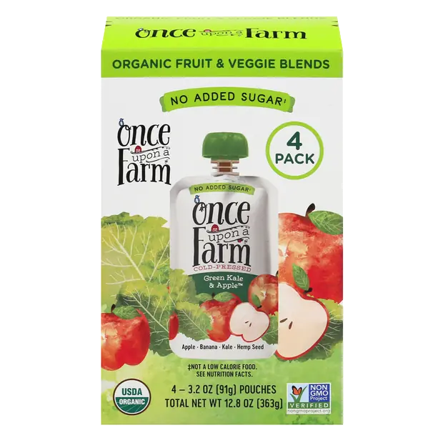 Organic Snack Pouches Green Kale & Apple - 4 ct