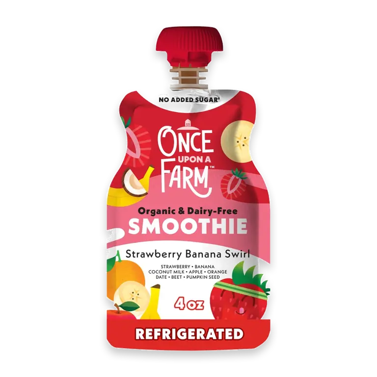 Organic Strawberry Banana Dairy-Free Kids Smoothie Pouch, 4oz