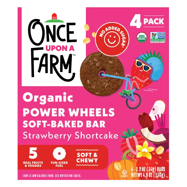 Organic Strawberry Shortcake Wheels Soft Baked Bars - 4ct
