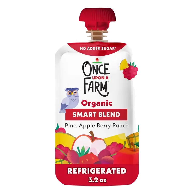 Once Upon a Farm Organic Toddler Smart Blends Pine-Apple Berry Punch Baby Food Pouch, 3.2oz