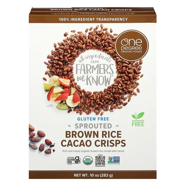 Organic Gluten Free Sprouted Brown Rice Cacao Crisps Cereal