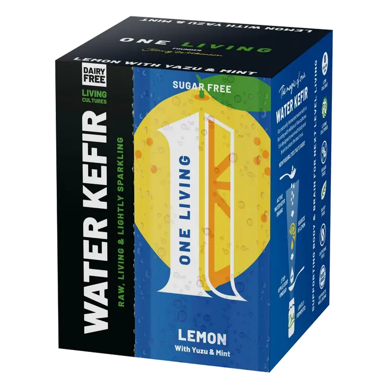 4 x 250ml Lemon with Yuzu & Mint Water Kefir